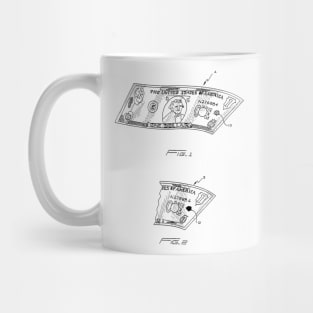 Method of Detecting Counterfeit Currency Bill Vintage Patent Drawing Mug